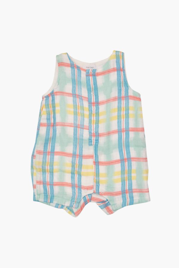 Beach Plaid Shortie Romper Hot on Sale