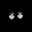 Zarkan Crown Heart Silver Studs Online Hot Sale