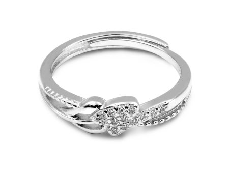 Zarkan Leaf Heart Cute Silver Ring For Sale