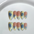 Blue smudged hand-painted floral French style-XHS642 Fashion