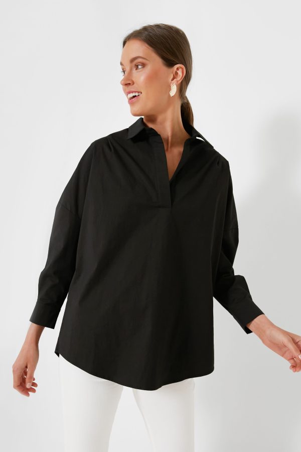 Black Loudon Popover Shirt Online