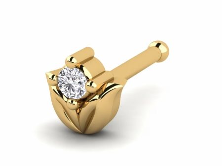 0.01 carats Diamond Nose Screw 18k Gold IGI Certification For Sale