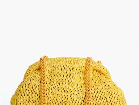 Yellow Raffia Game Clutch Online