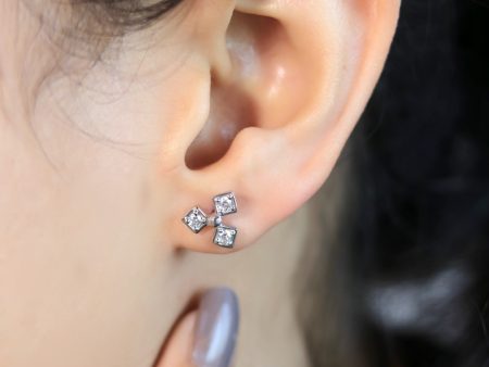 Zarkan Trio Trip Silver Studs on Sale