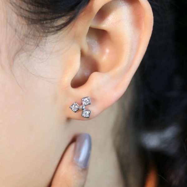 Zarkan Trio Trip Silver Studs on Sale