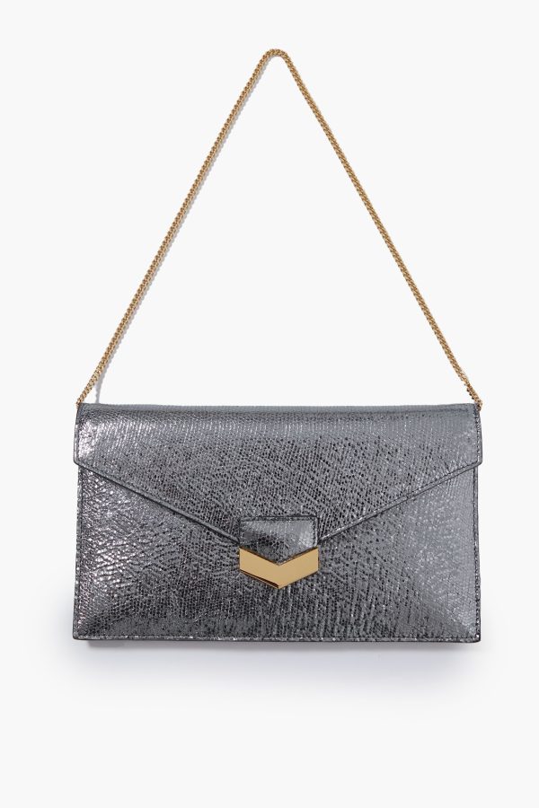 Silver Metallic London Clutch Fashion