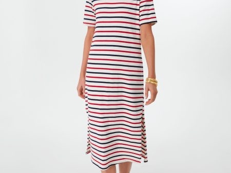 Americana Stripe Short Sleeve Gio Maxi Dress For Discount