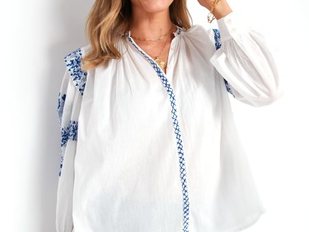 White Alani Blouse Cheap