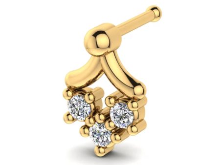 0.024 carats Diamond Nose Screw 18k Gold IGI Certification on Sale