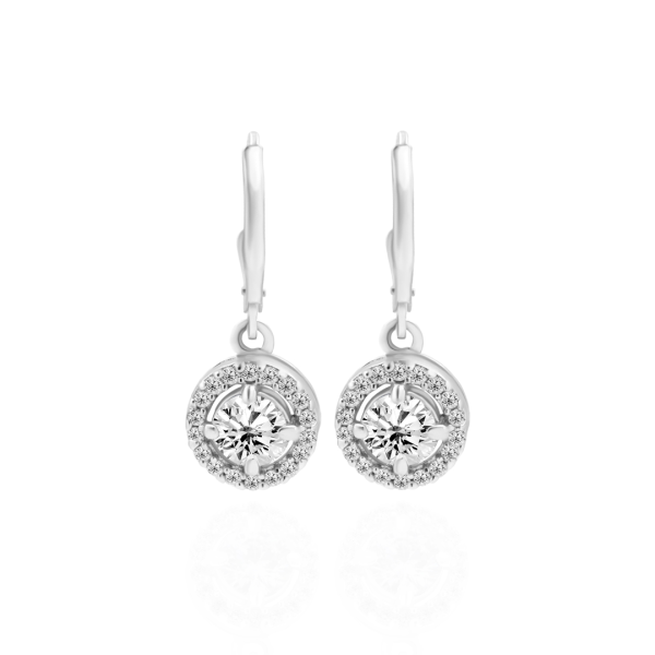 Circle American Diamond 925 Silver Earrings Sale