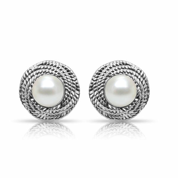 925 Silver Pearl Tops Earring Online now